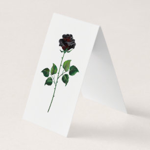 Black rose flower business card