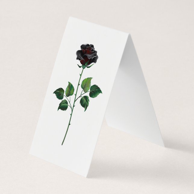 Black rose flower business card (Back)