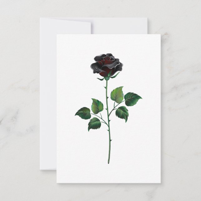 Black rose flower card (Front)