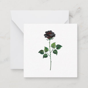 Black rose flower card