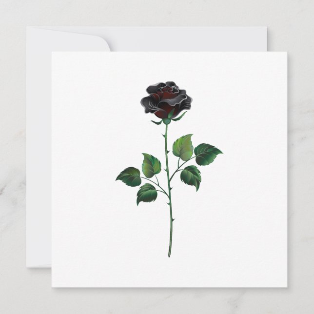Black rose flower card (Front)