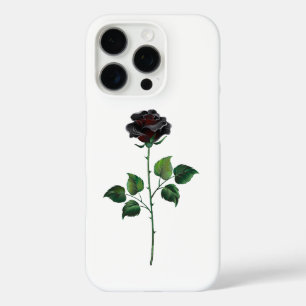 Black rose flower iPhone 16 pro case