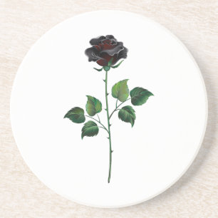 Black rose flower coaster