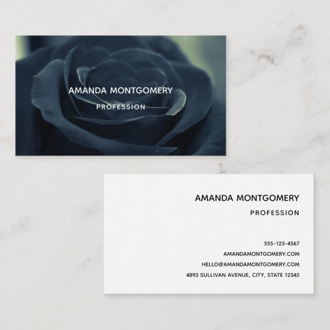 Black Rose Flower Dark Gothic Vibe Business Card (Front/Back)