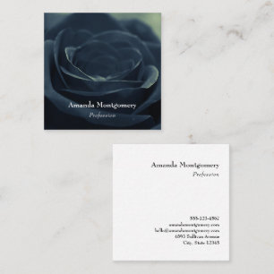 Black Rose Flower Dark Gothic Vibe Square Business Card