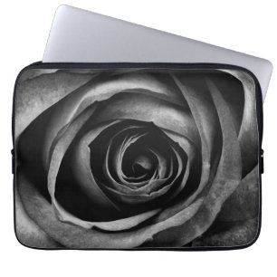 Black Rose Flower Floral Decorative Vintage Laptop Sleeve