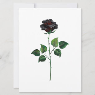Black rose flower holiday card