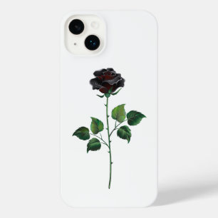 Black rose flower iPhone 14 plus case