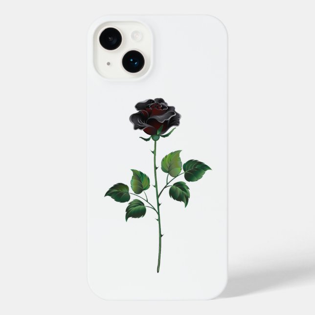 Black rose flower iPhone case (Back)