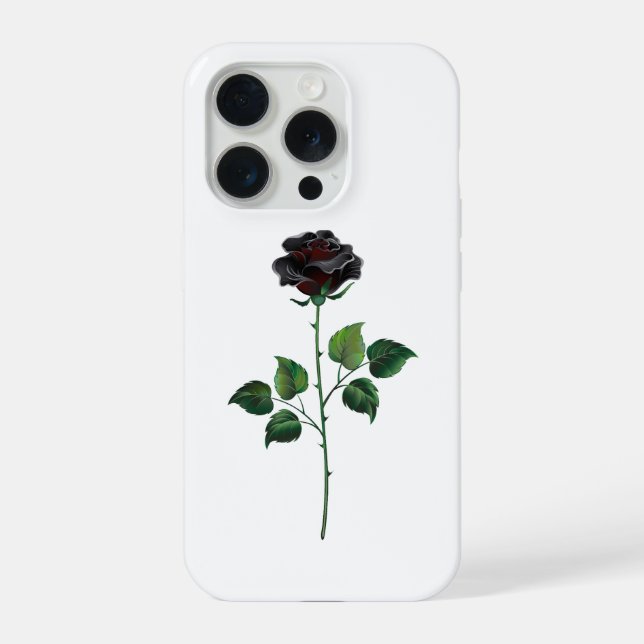 Black rose flower iPhone case (Back)