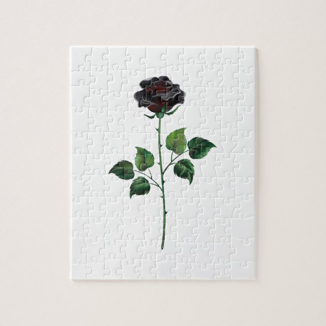 Black rose flower jigsaw puzzle (Vertical)