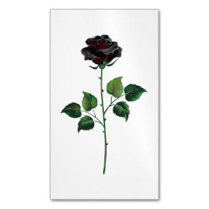 Black rose flower magnetic business card