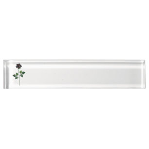 Black rose flower nameplate