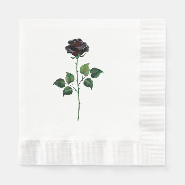 Black rose flower napkin (Front)