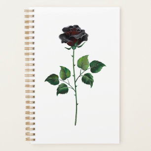 Black rose flower planner