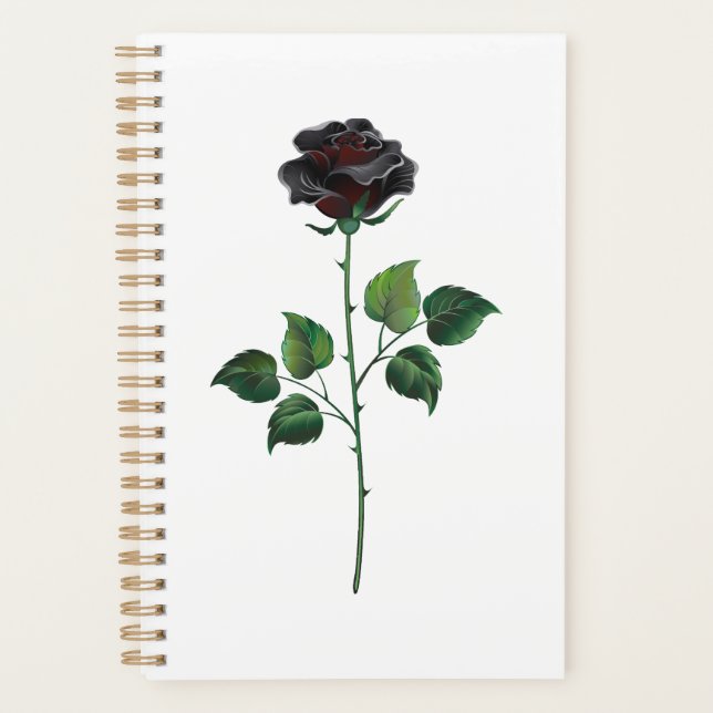 Black rose flower planner (Front)