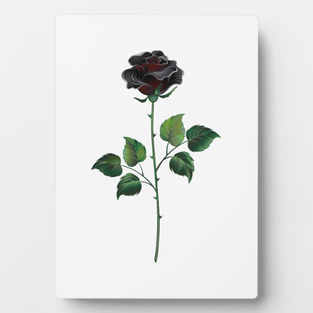 Black rose flower plaque (Front)