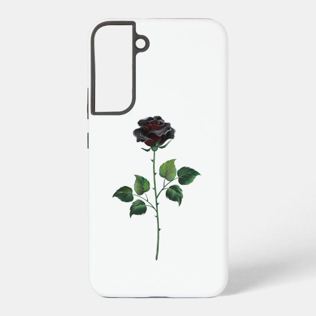 Black rose flower samsung galaxy s22+ case (Back)