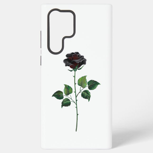 Black rose flower samsung galaxy s22 ultra case (Back)