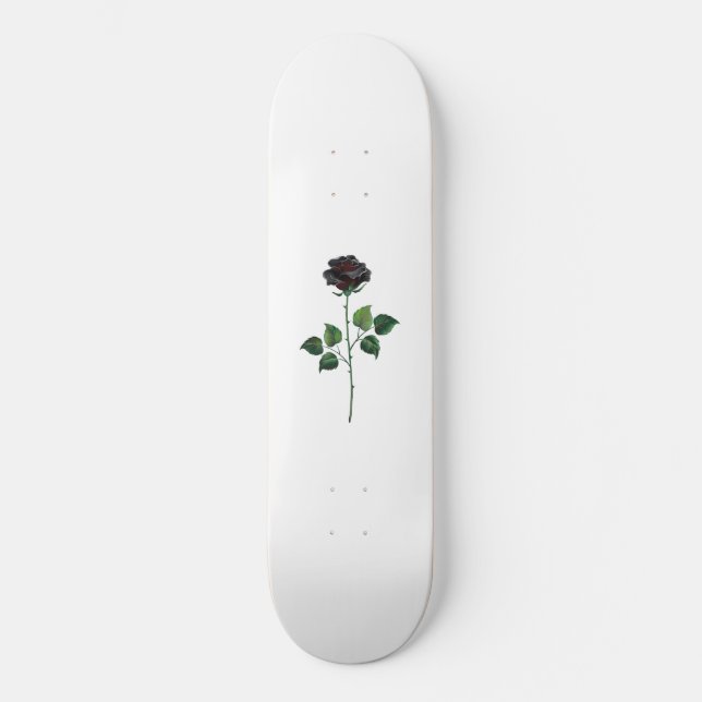 Black rose flower skateboard (Front)