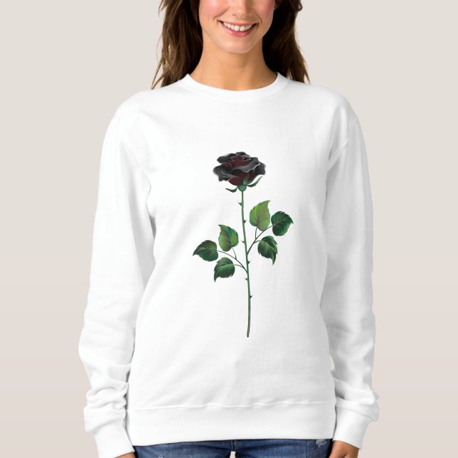 Black rose flower sweatshirt (Front)