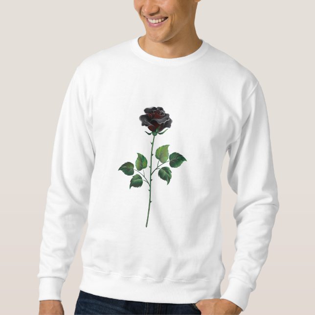 Black rose flower sweatshirt (Front)