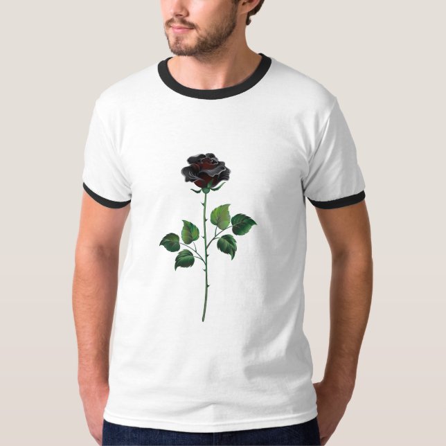 Black rose flower T-Shirt (Front)