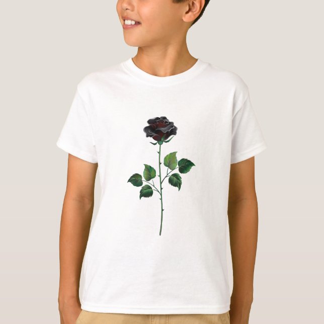 Black rose flower T-Shirt (Front)