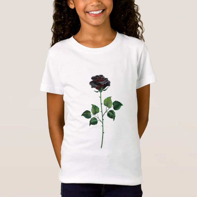 Black rose flower T-Shirt (Front)