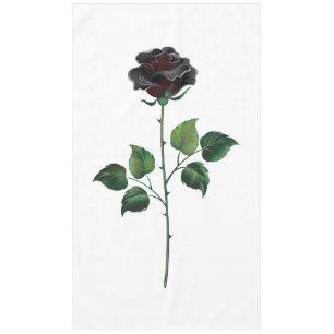 Black rose flower tablecloth