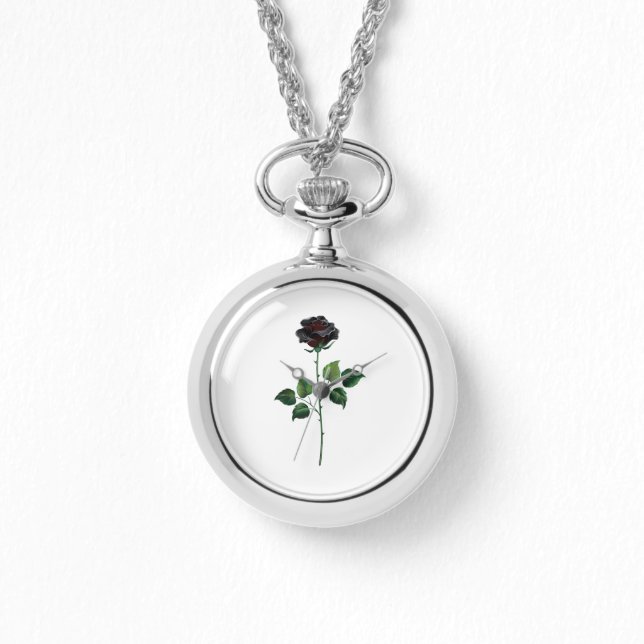Black rose flower watch (Front)