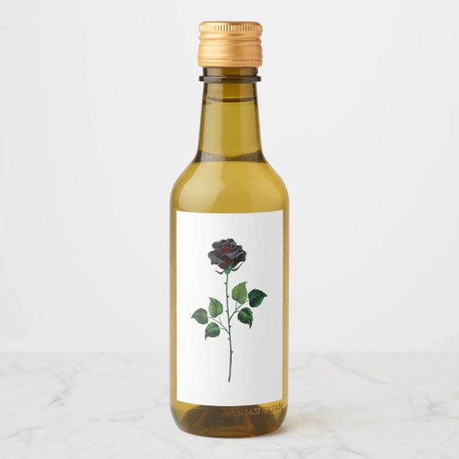 Black rose flower wine label (Front)