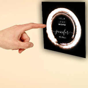 Black Rose Frame Custom QR LOGO SHOP Square Business Card