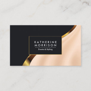 Black Rose Gold and Foil Business Card
