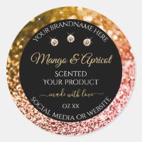 Black Rose Gold and Golden Glitter Product Labels 