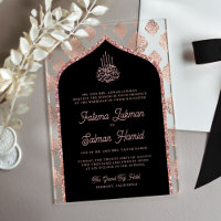 Black Rose Gold Damask Arch Muslim Wedding