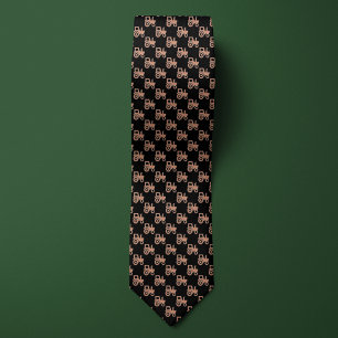 Black & Rose Gold Farmers Tractor Tie