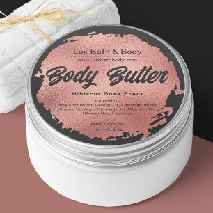 Black Rose Gold Foil Modern Luxury Product Labels