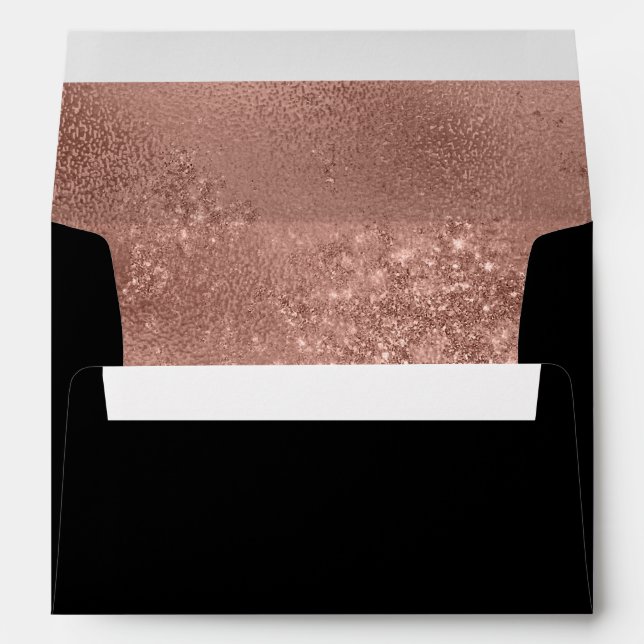 Black Rose Gold Glitter Envelope (Back (Bottom))