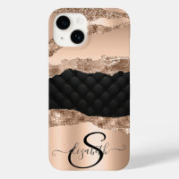 Black Rose Gold Glitter Sequins