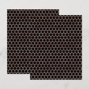 Black Rose Gold Honey Bee Pattern Scrapbook Paper