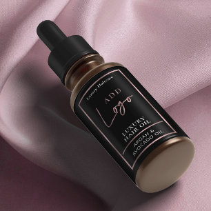 Black & Rose Gold Logo 2 OZ Cosmetic Bottle Wrap