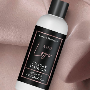 Black & Rose Gold Logo 4 OZ Skincare Packaging Rectangular Sticker