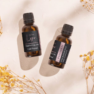 Black & Rose Gold Logo Essential Oil Waterproof