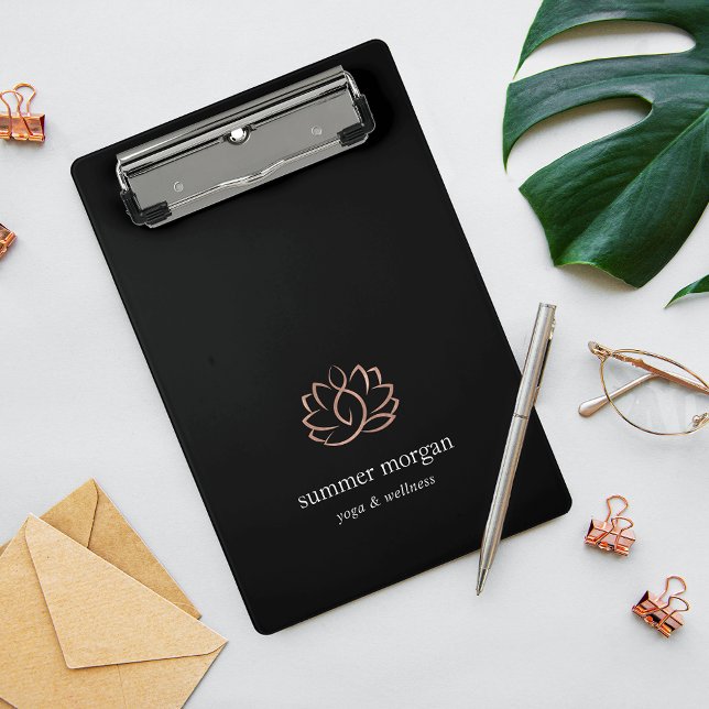 Black & Rose Gold Lotus Logo Mini Clipboard (Creator Uploaded)