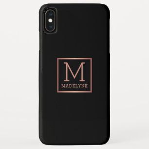 Black Rose Gold Monogram Elegant Case-Mate iPhone Case