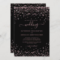 Black Rose Gold Pink Glitter Wedding