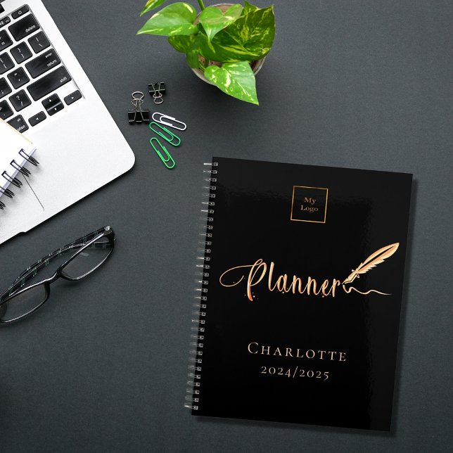 Black rose gold typography business logo 2025 planner (Creator Uploaded)