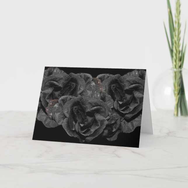 Black Rose Greeting Card (Front)