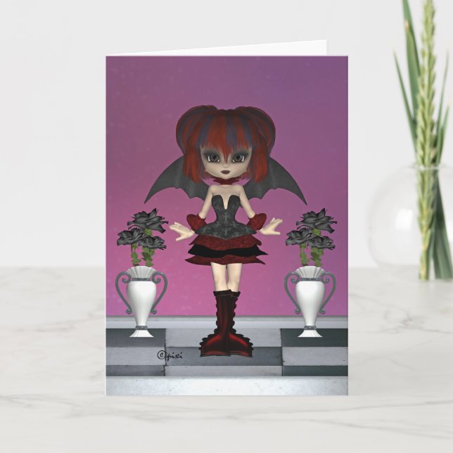 "Black Rose" Greeting Card (Front)